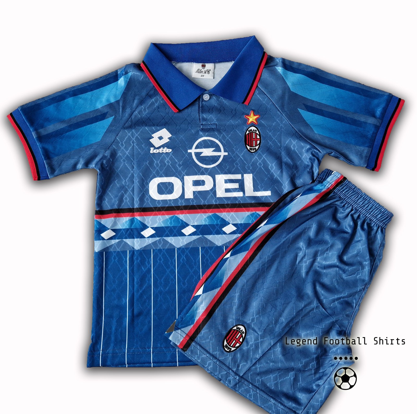 AC Milan 1995 1996 MALDINI kids retro kit | Legend Football Shirts